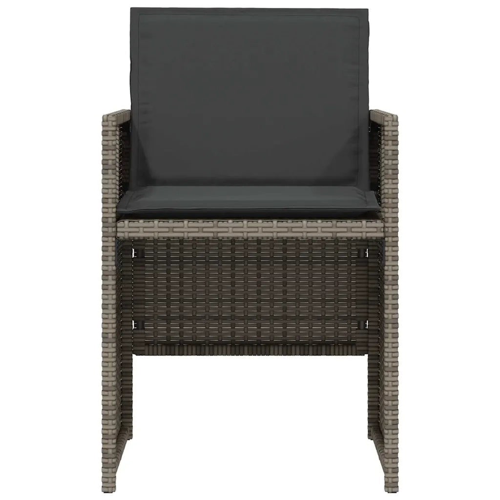 Set da BistrÃ² 3 pz con Cuscini Grigio in Polyrattan