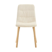 Sedia da pranzo set da 2. schienale ergonomico; in tessuto bianco e legno massello; 88 cm