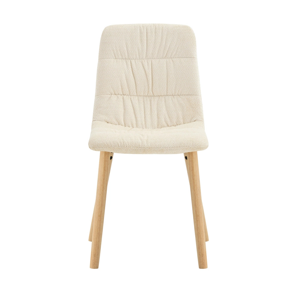Sedia da pranzo set da 2. schienale ergonomico; in tessuto bianco e legno massello; 88 cm