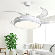 Trade Shop - Plafoniera Moderna Led Con Ventilatore Soffitto Cambia 3 Luci Telecomando F7189 -