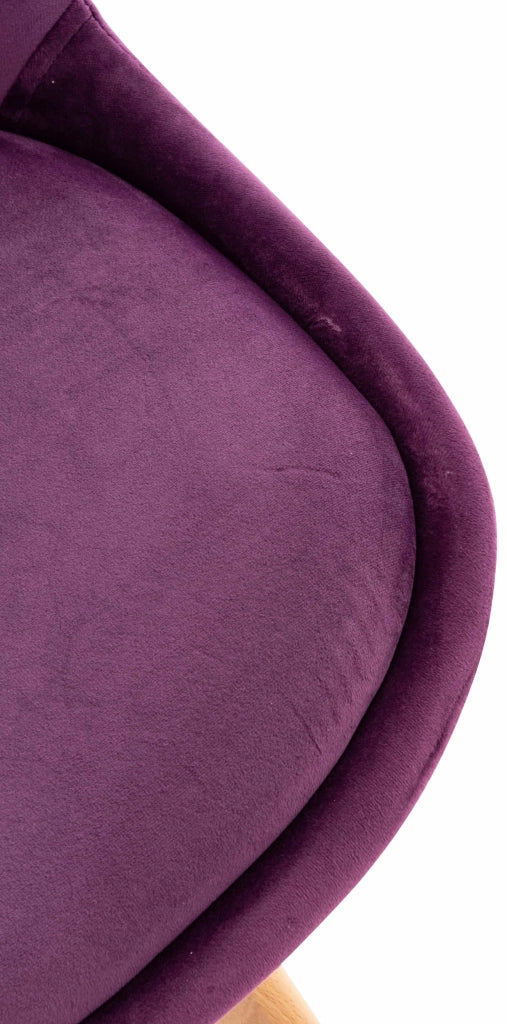 Sedia Pranzo Linares viola,Velluto