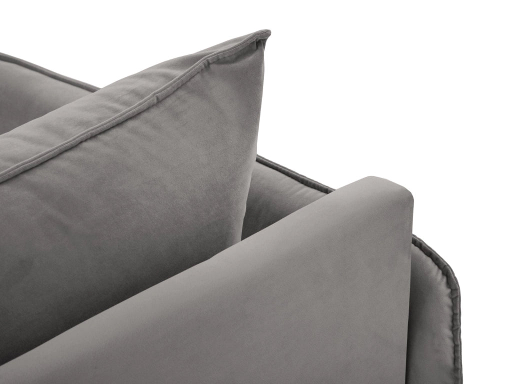 Cosmopolitan Design - Chaise longue sinistra "Vienna" in velluto grigio chiaro 