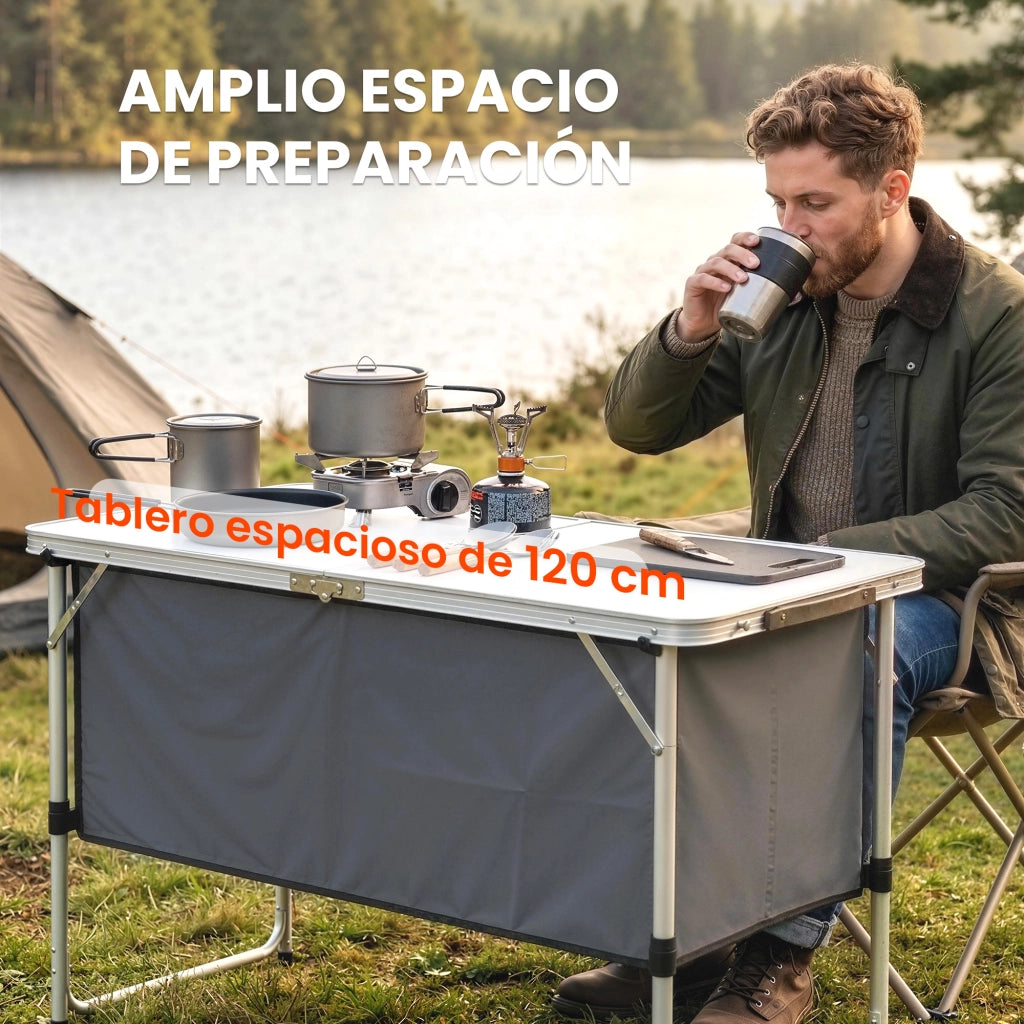 Tavolo da cucina pieghevole ¨C zephmum ¨C 120x47x70 cm argento