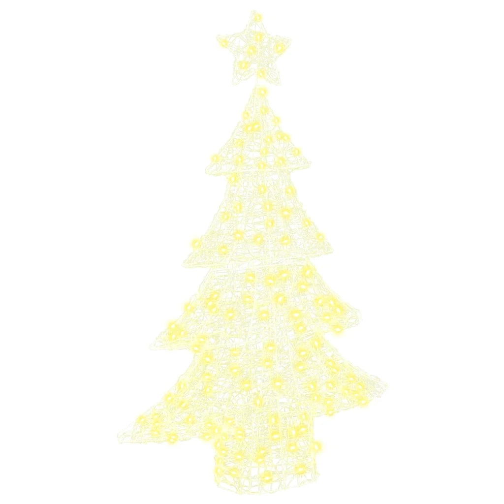 Albero di Natale | Decorazioni natalizie con 100 LED Bianco caldo 120 cm Acrilico
