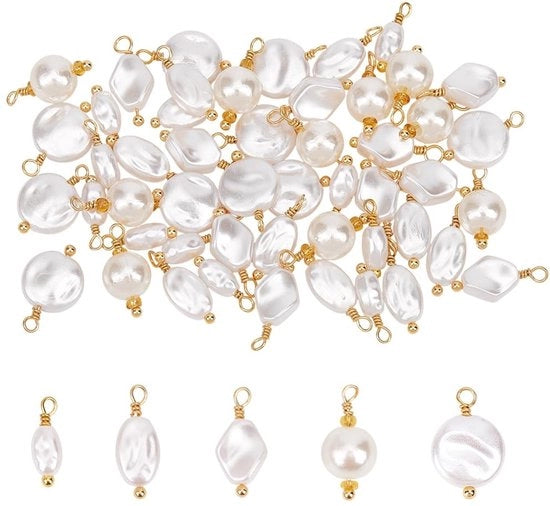 Accessori per gioielli - 50 pezzi - Connettori per perle - Pennelli dorati - Materiale plastico - Design elegante - Stile unico - Ornamenti