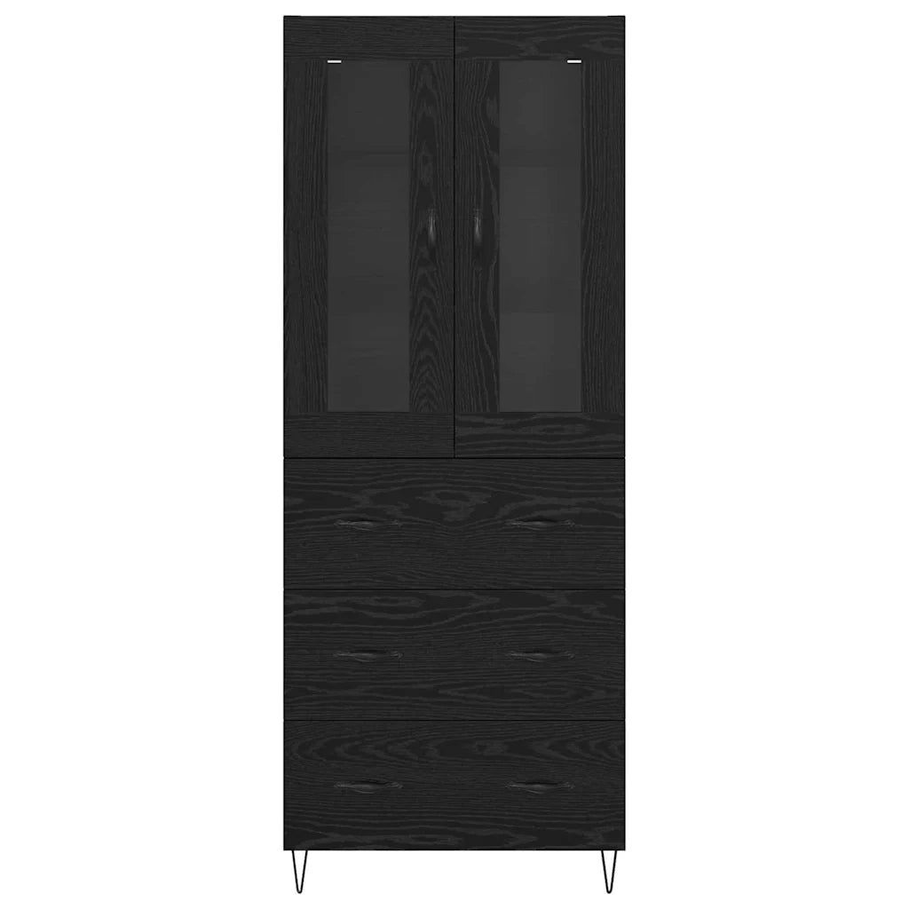 Credenza Rovere Nero 69,5 x 34 x 90 cm Legno multistrato 3402713