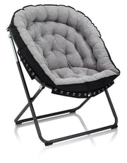 Poltrona Imbottita 77x70x92 cm in Velluto Grigio Chiaro