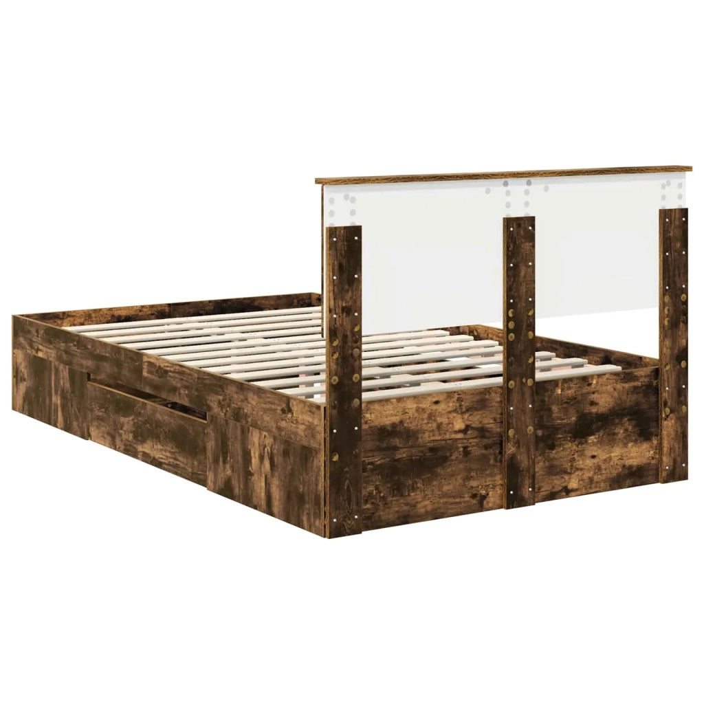 Struttura del letto Rovere fumé 137 x 203 cm Legno multistrato 3408771