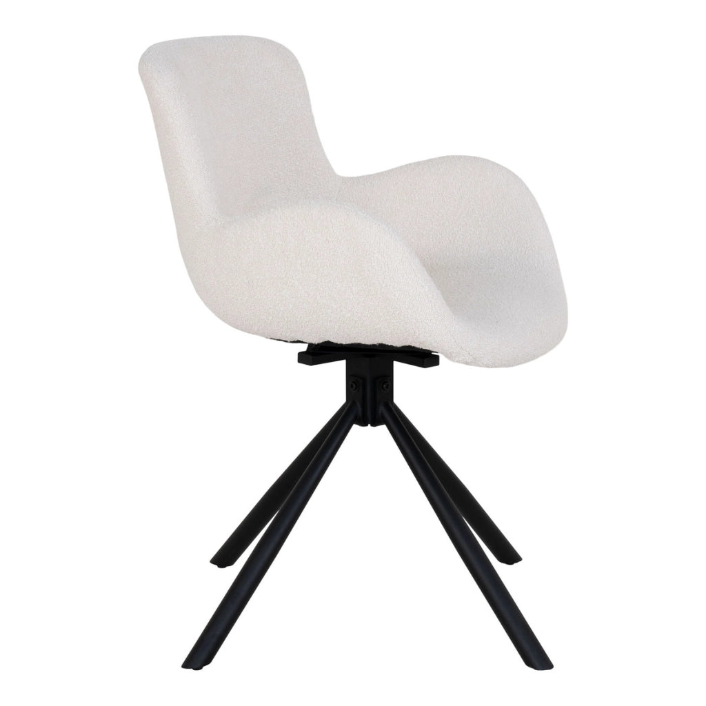 Set di 2 Sedie Amorim, Bianco, Tessuto, 58x59x82,5 cm
