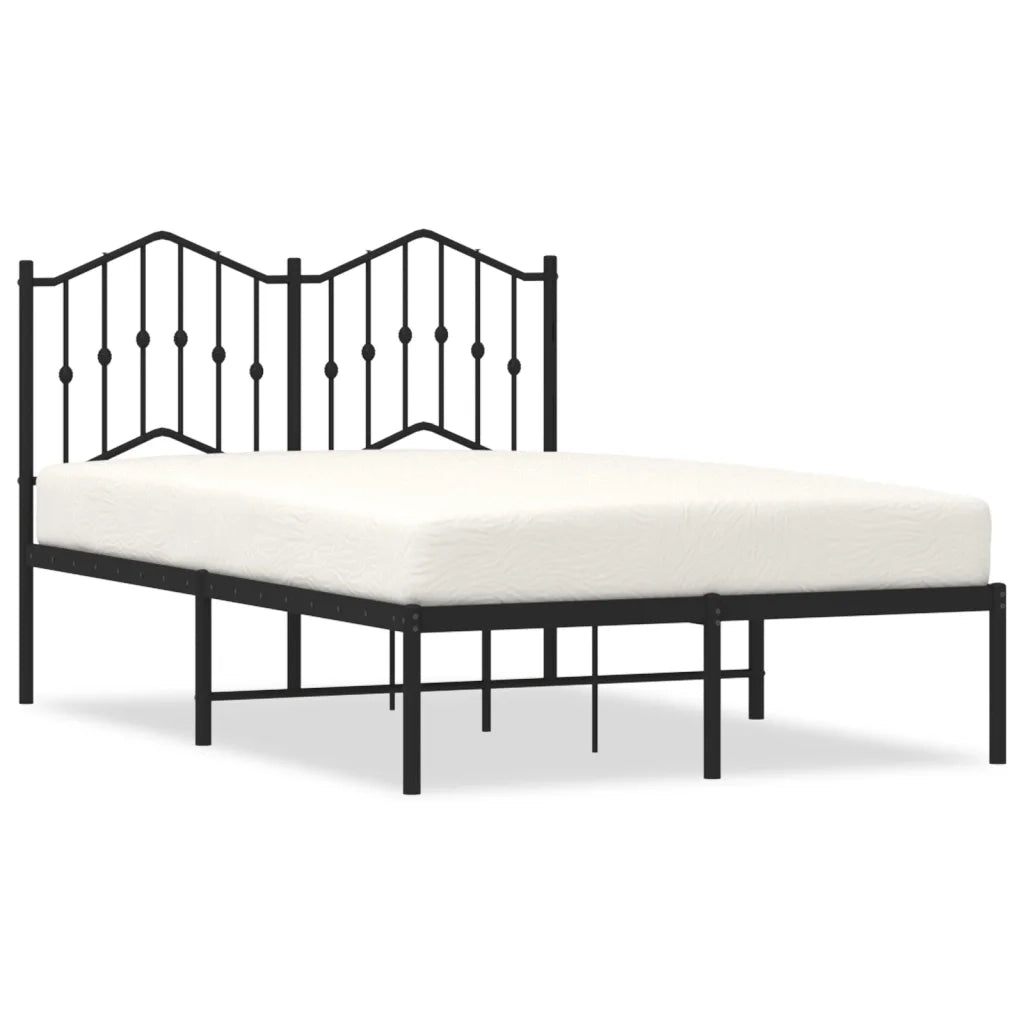 Giroletto con Testiera in Metallo Nero 120x190 cm 373786