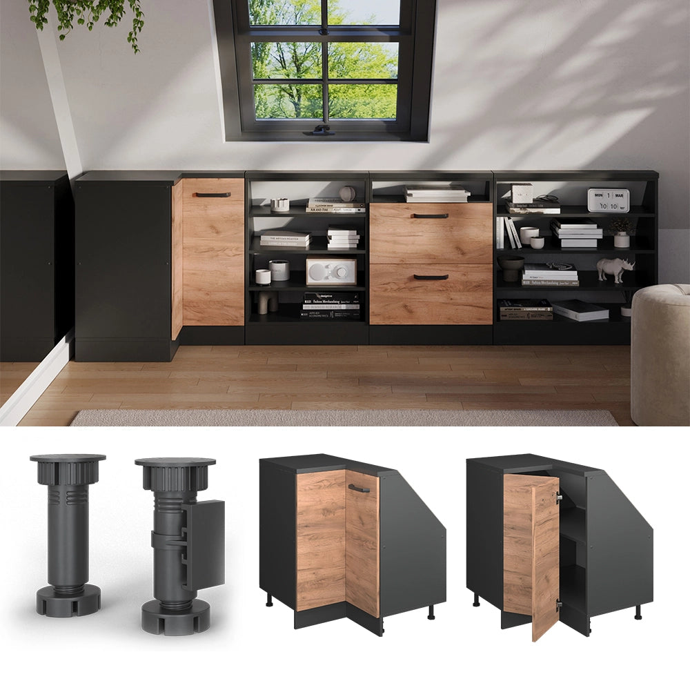 Mobile sottotetto Mobile angolare Rion Rovere dorato/Antracite 75.6 x 83.8 cm con 1 porta Vicco