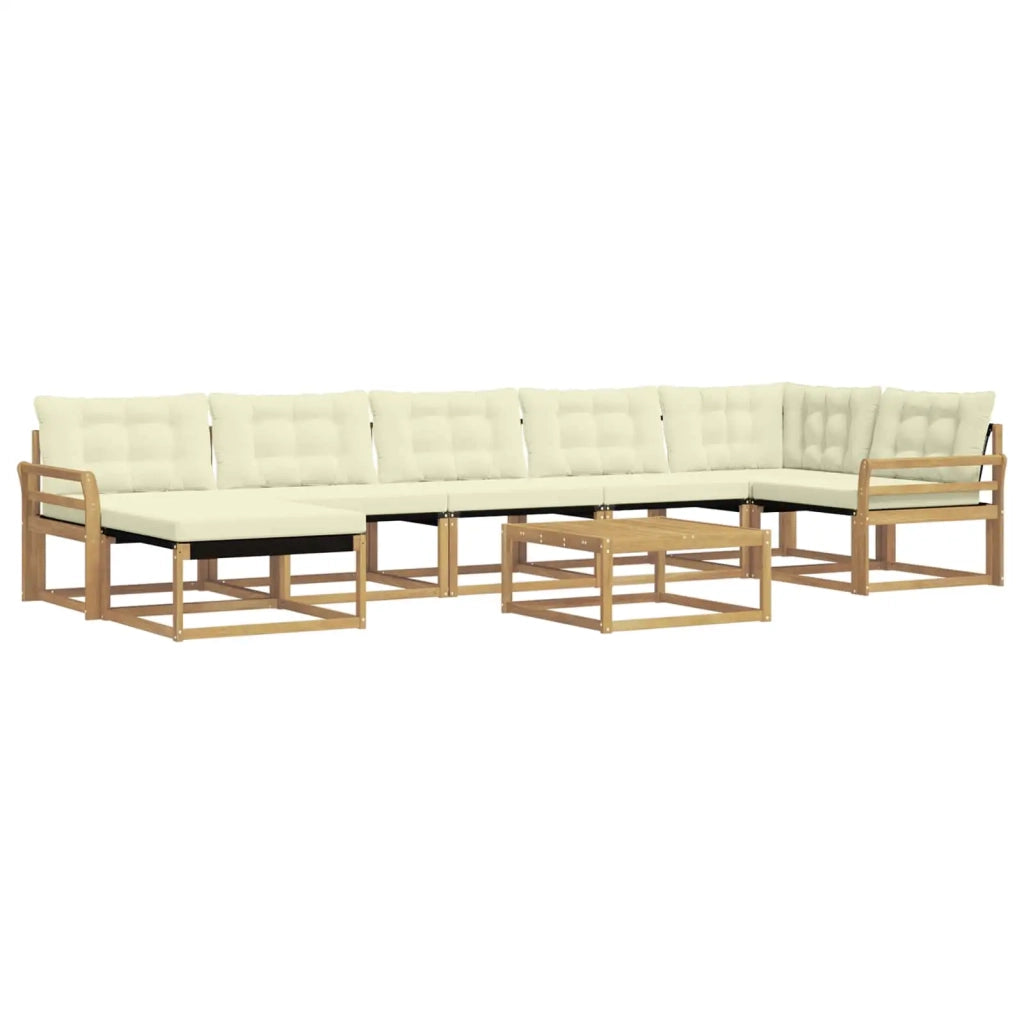 Set di divani da esterno 8 pcs Bianco e Crema 79 x 79 x 37 cm