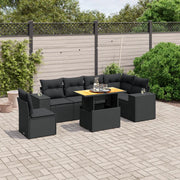 Set Divani da Giardino con Cuscini 7pz Nero Polyrattan 3272658