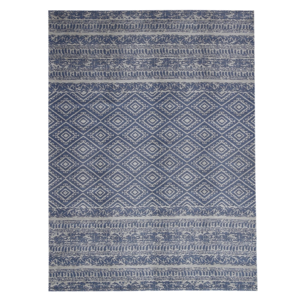 Tappeto Sunny 100 in poliestere azzurro stile vintage
