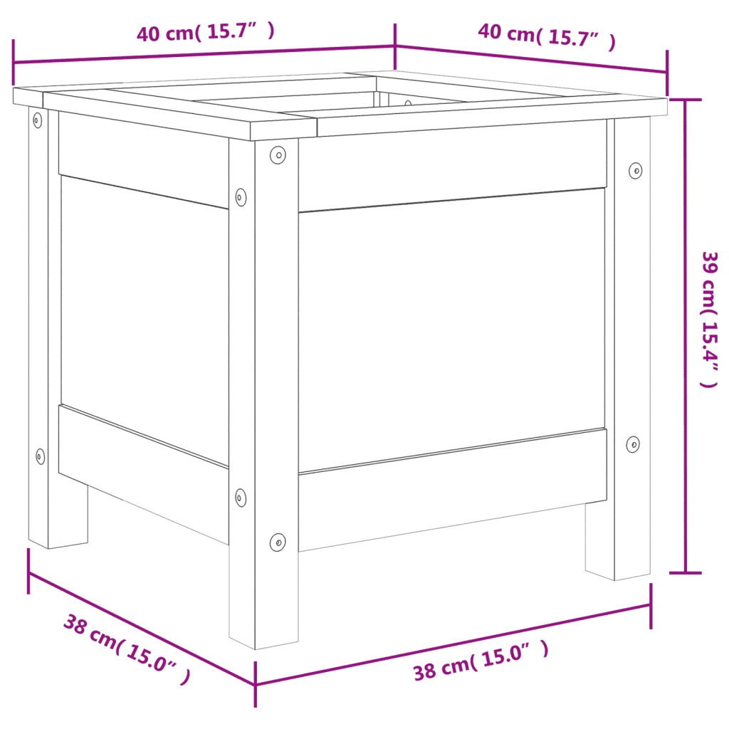 Fioriera da Giardino 40x40x39 cm in Legno Massello di Douglas 825252