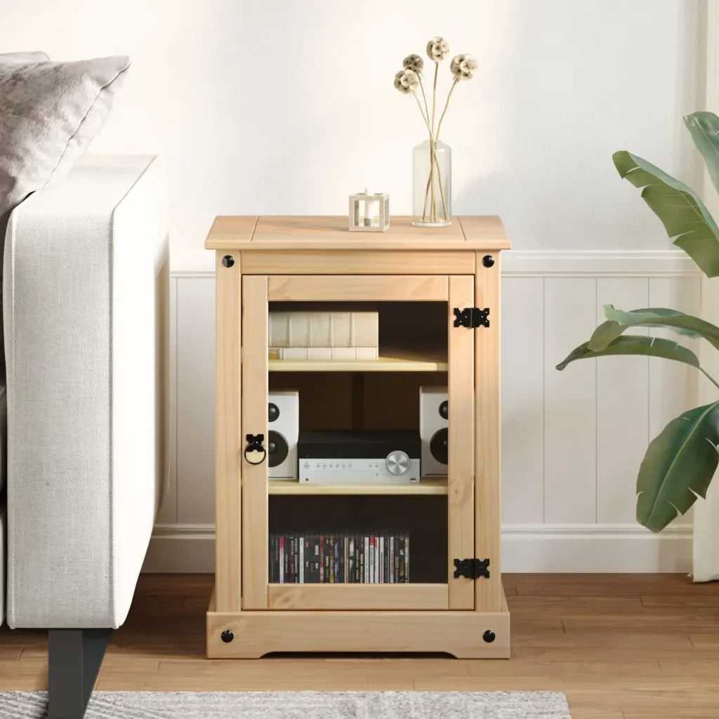 Mobile HiFi Corona 60x50x82 cm in Legno Massello di Pino 4002780
