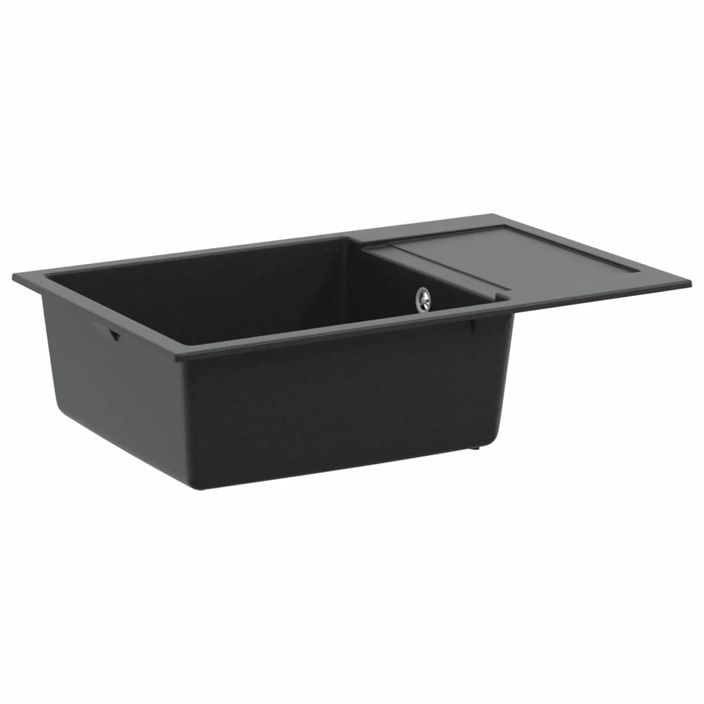 Lavello Nero 780 x 500 mm 80% Quarzo e 20% Resina