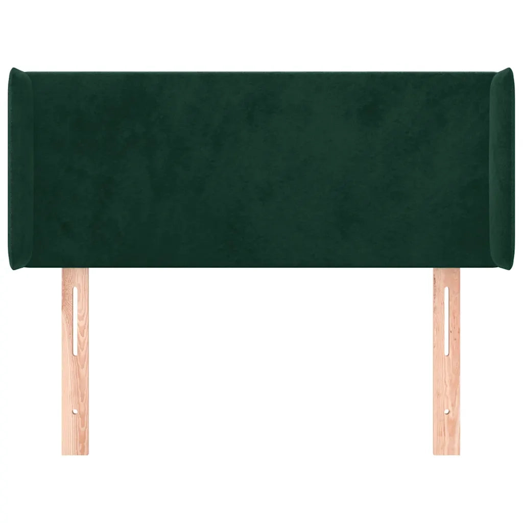 Testiera | Testata ad Orecchio Verde Scuro 93x16x78/88 cm in Velluto