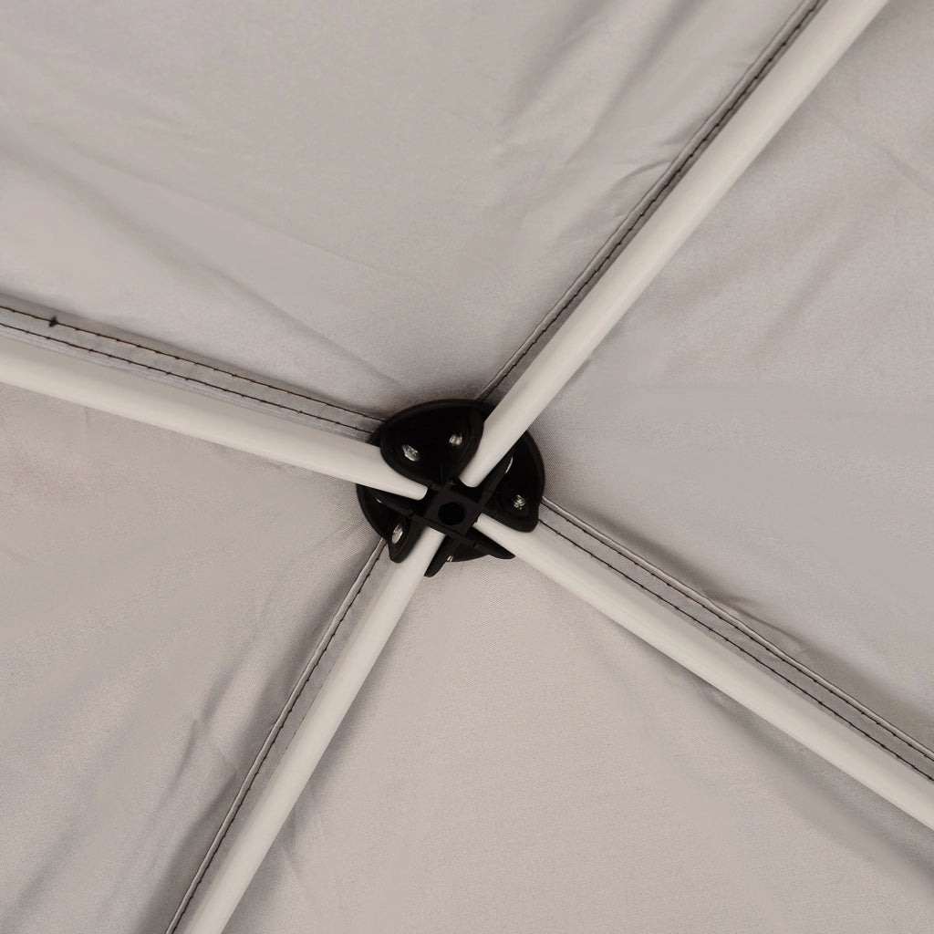 Gazebo Pieghevole da Giardino  con Struttura  Antivento 2,4x2,4m in Acciaio e Corde Caffè