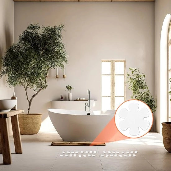 Strisce antiscivolo per doccia e bagno, 24 pezzi con striscia di raschietto premium, mattonella antiscivolo, strisce antiscivolo per una esperienza di bagno sicura, trasparente