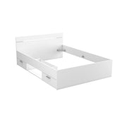 Letto alla francese Moira, Sommier per camera da letto, Giroletto per stanza, Struttura porta materasso, 200x140 h74 cm, Bianco opaco