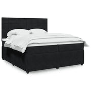 vidaXL Giroletto a Molle con Materasso Nero 200x200 cm in Velluto