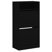 Scarpiera mobile contenitore per scarpe mobile per ingresso/corridoio/soggiorno 60 x 34 x 116 cm legno ingegnerizzato nero 02_0021995