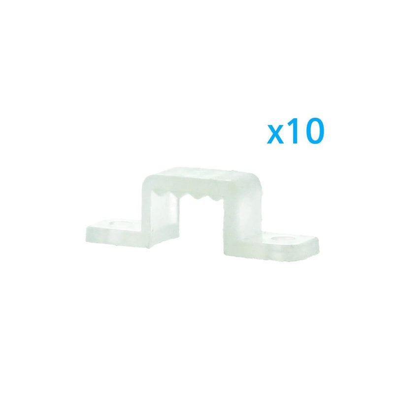 10 PZ Clip Fissaggio Rigido 10x7 mm per Bobina Striscia Led Impermeabile
