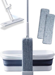 Sistema di pulizia per pavimenti - Microfibra - Funzione spruzzo - Asciugamano multifunzione - 2 in 1 - Grigio