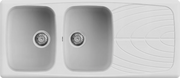 Lavello MASTER 500 116x50 2 vasche + gocciolatoio BIANCO 68