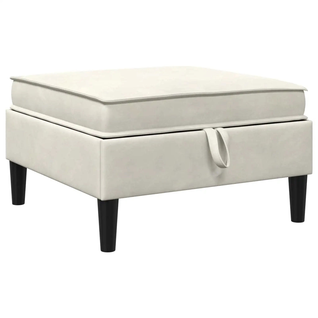 Pouf con Storage Crema Velluto 42027140