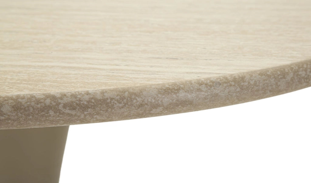 Tavolo Bar Alaska Crema Ø60x106 cm in MDF e Ferro Crema