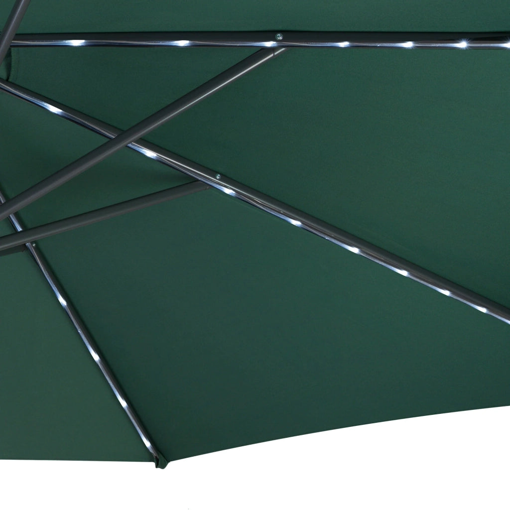 Ombrellone LED Decentrato 3m Verde Banana con Base Quadrata
