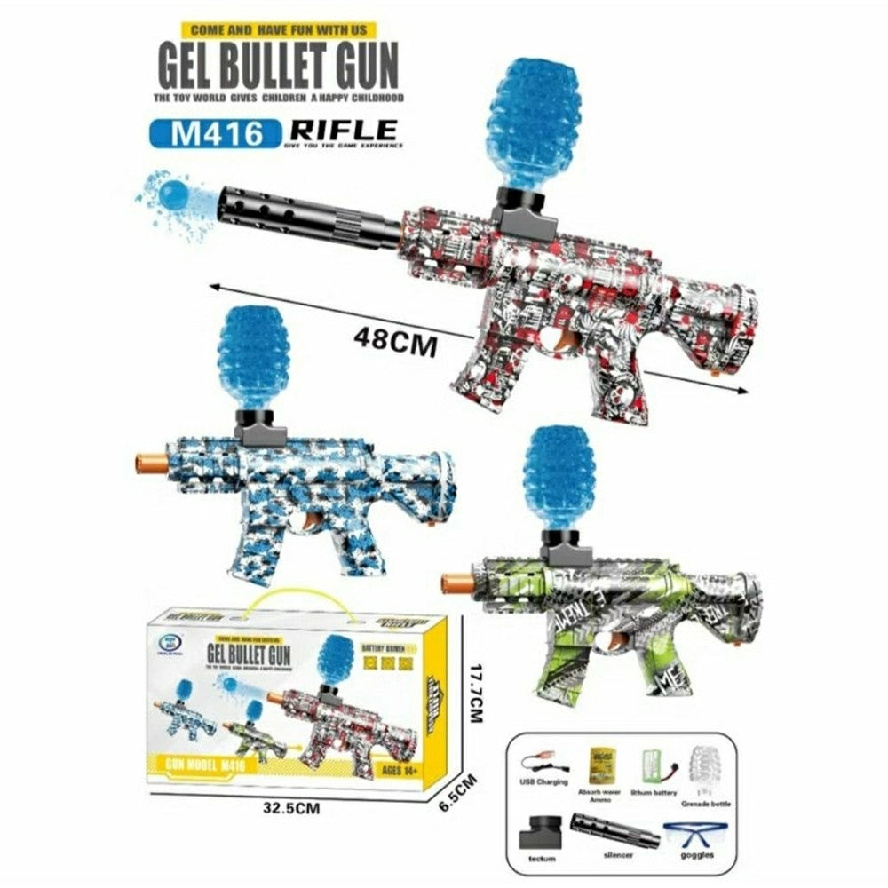 Trade Shop - Pistola Giocattolo A Palline Di Gel M416 Gel Bullet Gun Per Ragazzi Da 14+ A Batteria 7,4v -