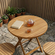 Piano del tavolo Ø 90 x 3,5 Rotondo Legno di teak solido 42033154
