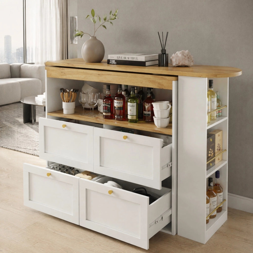 Mobile contenitore modulare girevole 360° in MDF bianco