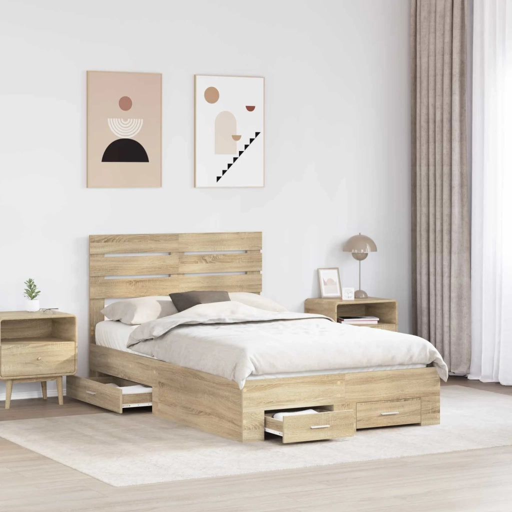 Struttura del letto con cassetto con testiera Legno multistrato