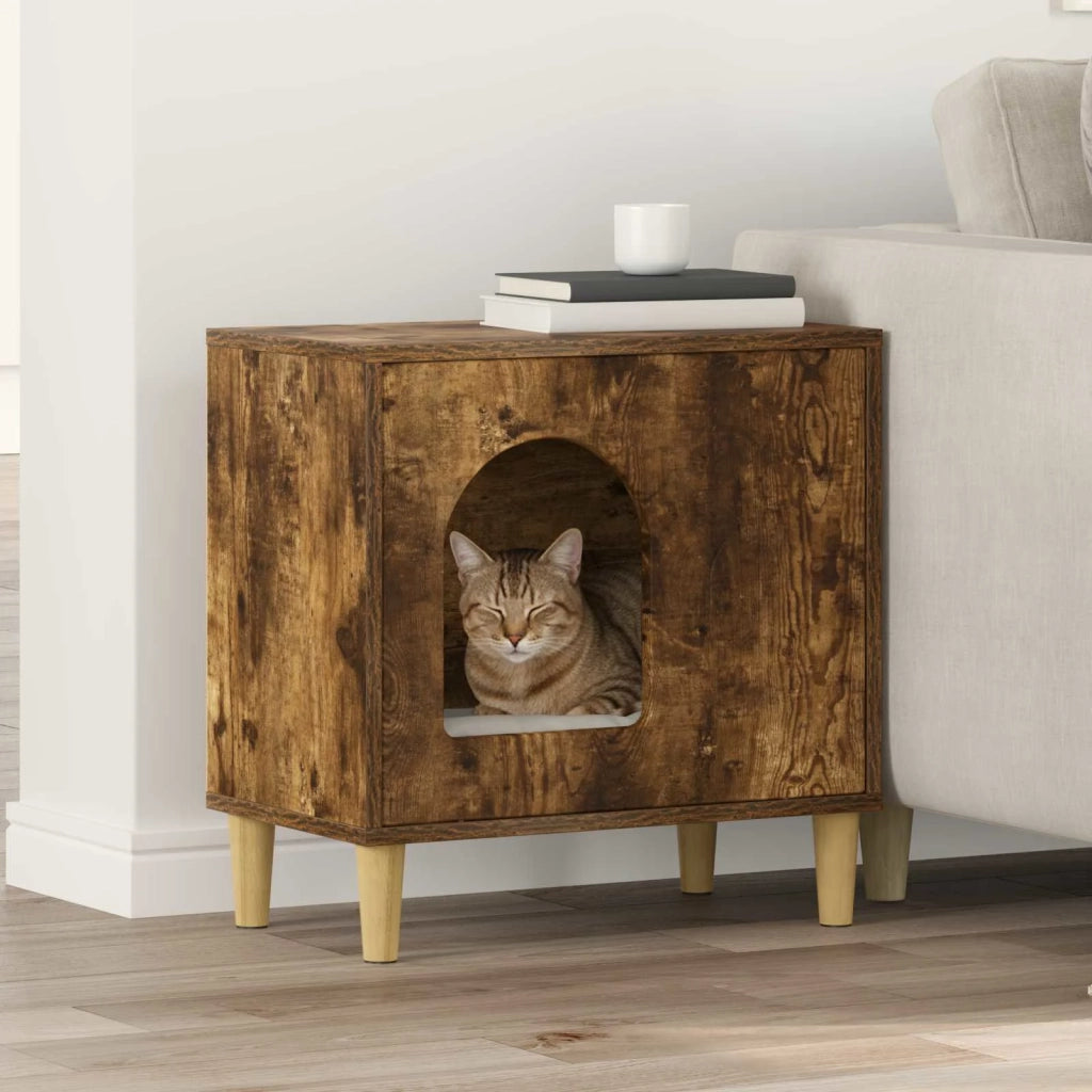 Casa per Gatti Rovere fumé 51 x 30 x 52 cm Legno ingegnerizzato 8000667