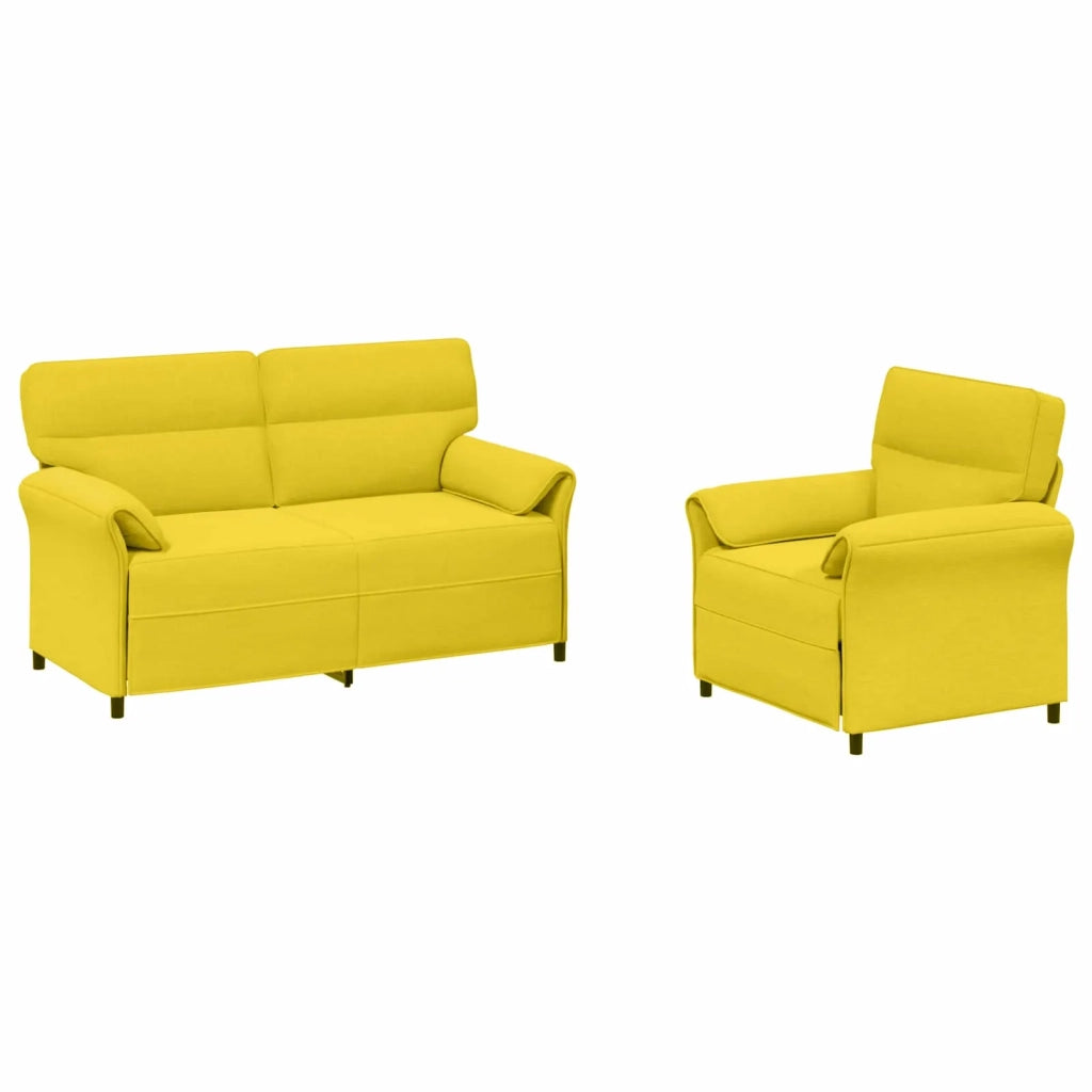 Set di divani 2 pz Giallo Chiaro Tessuto 3424867