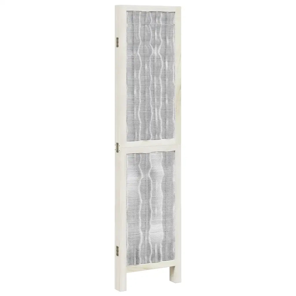 Divisorio Ambienti 4Pannelli Bianco Legno Massello di Paulownia 358673