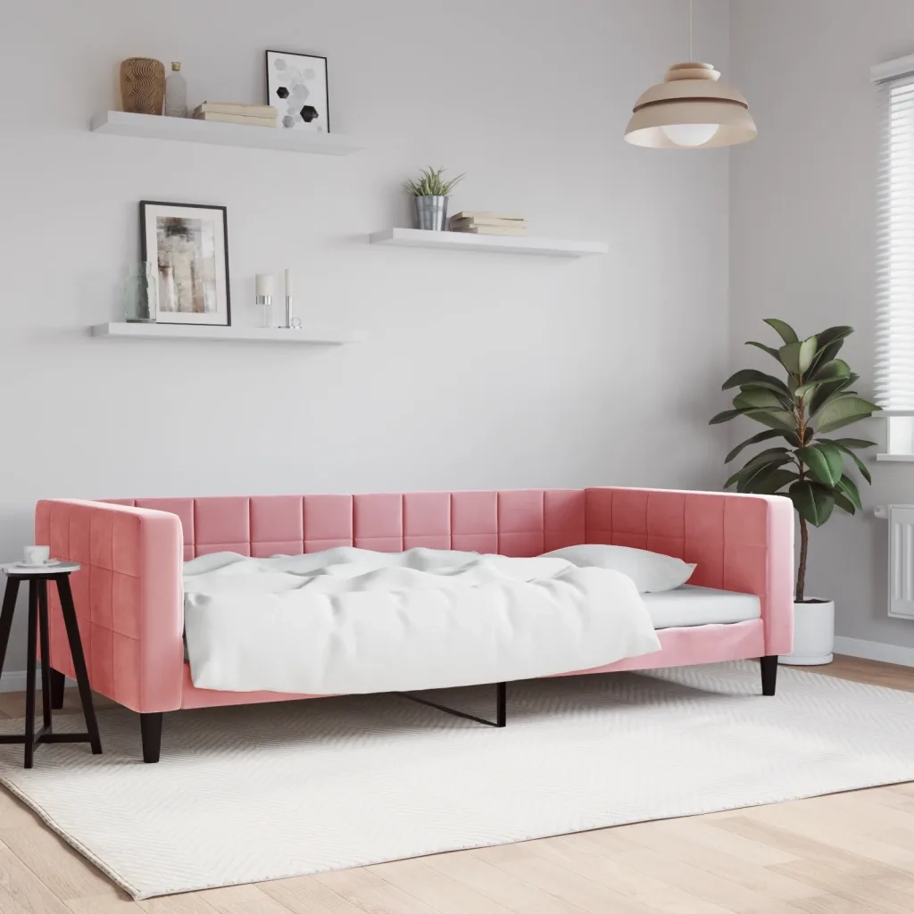 Letto da Giorno Rosa 100x200 cm in Vellutocod mxl 81905