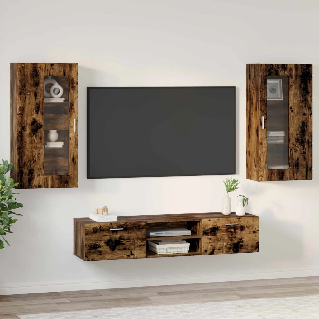 Set mobile TV FLORIN 3 pcs Rovere fumé Legno multistrato 3397929