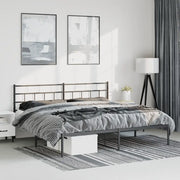 Giroletto con Testiera in Metallo Nero 183x213 cm