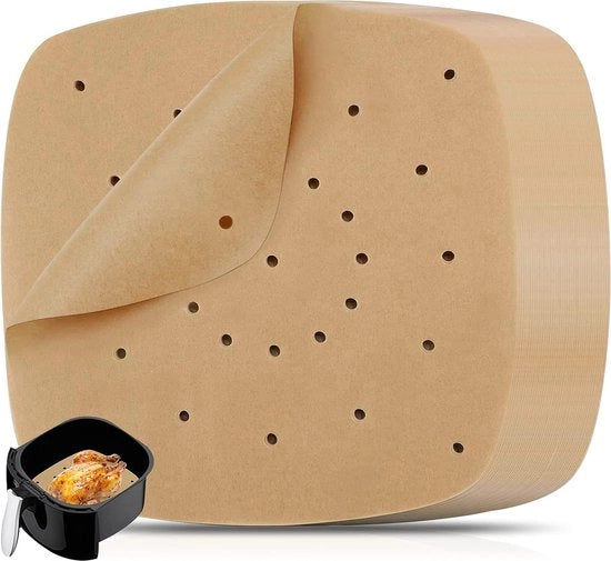 Veli per forno a vapore, fogli per forno a vapore, 100 pezzi, veli per forno a vapore perforati, copertura per forno a vapore non adesiva, stufa a vapore per biscotti, cottura, forno a vapore, stufa a vapore in bambù, 21,6 cm