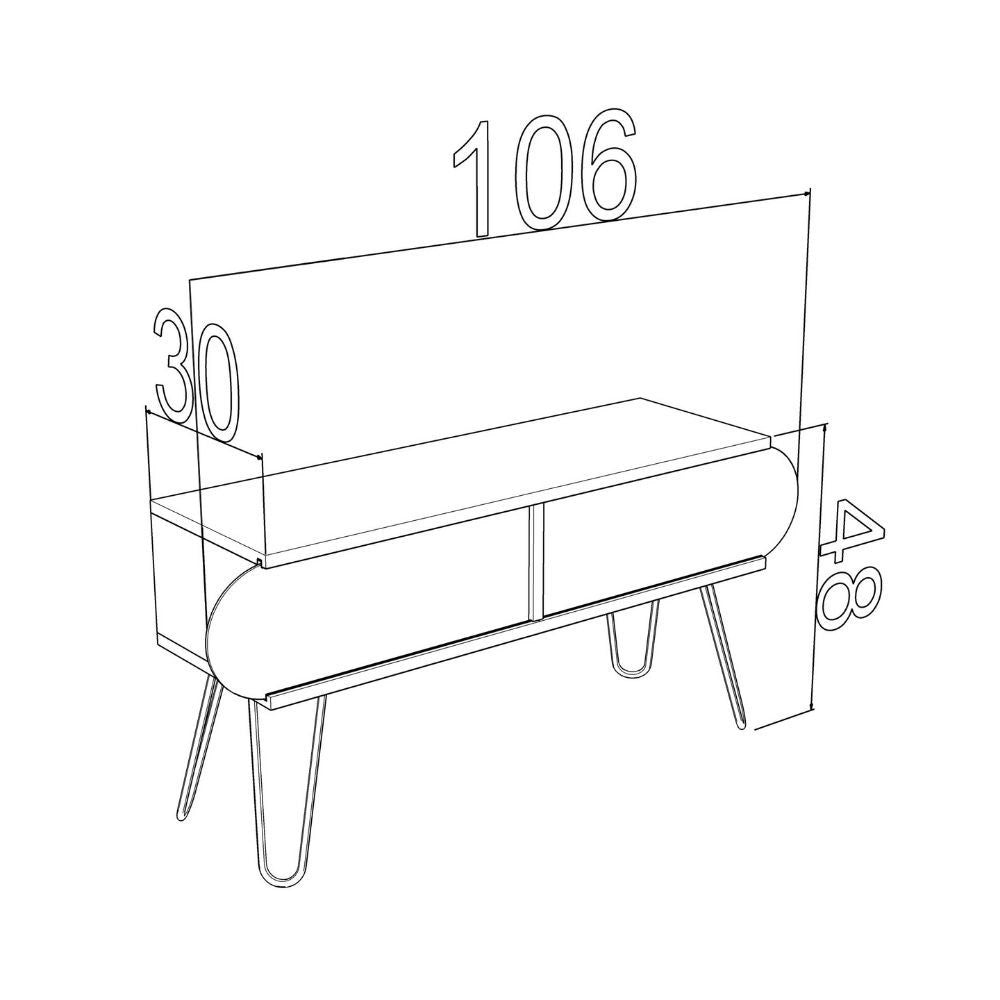 Mobile porta Tv Illia 106x30x48H MT190111 colore noce