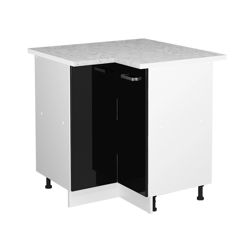Vicco Mobile ad angolo cucina Nero lucido 75.6 cm , PL Marmo