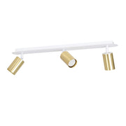 Faretto da soffitto ZEN 3 in acciaio bianco e oro lucido