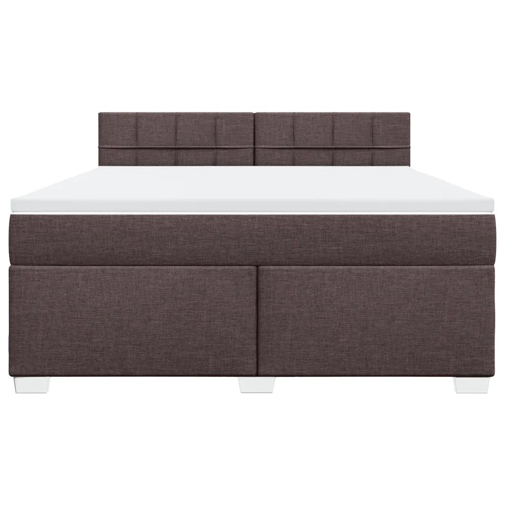 Giroletto a Molle con Materasso Marrone Scuro 180x200cm Tessuto
