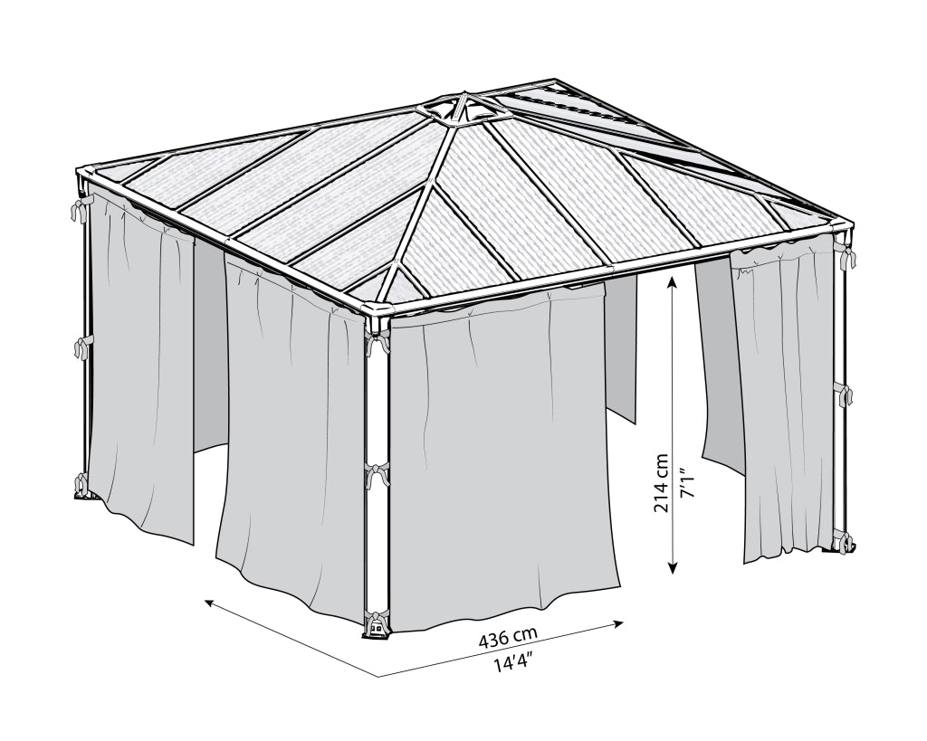 Rete Antizanzarae Per Gazebo Palermo 4.3X2 m