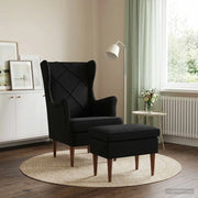 Poltrona con Ottomano 2 pz Nero Velluto 3418846